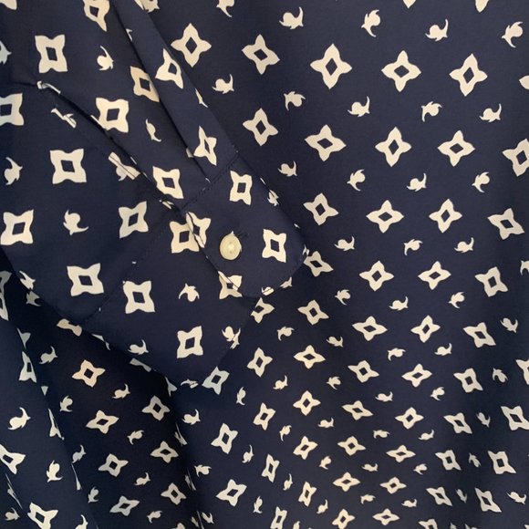 Lauren Ralph Lauren Navy Blue and White Pullover Blouse Size M - Picture 8 of 9
